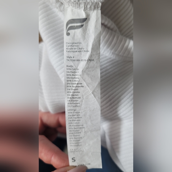 Fabletics Ribbed Tank Top White- Small - Picture 4 of 5